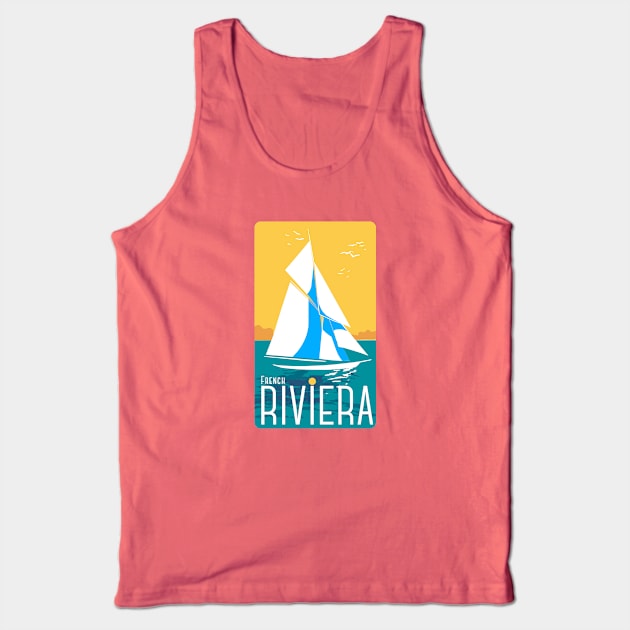 French Riviera Old Style (Print-on-Back) Tank Top by Monkey Business Bank